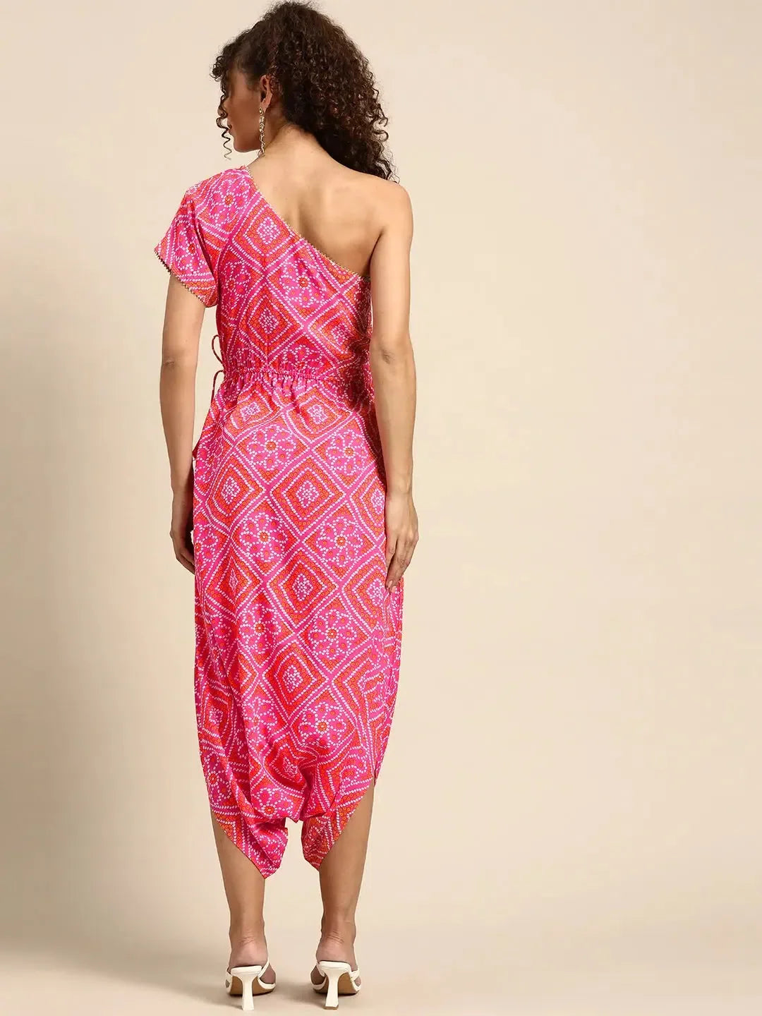 One Shoulder Pink Dhoti Jumpsuit | Chic Women's Tops