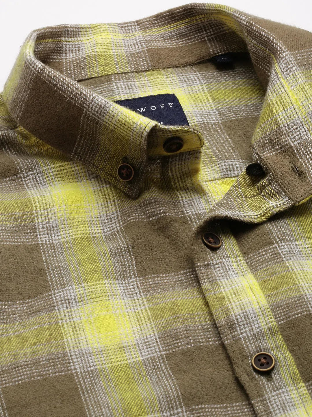 Trendy Green Checked Mens Shirt | DesiQlo Cotton Casual Shirt