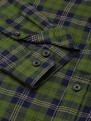 Men Green Checked Casual Shirt-DALTONCHECKS-4103-Green