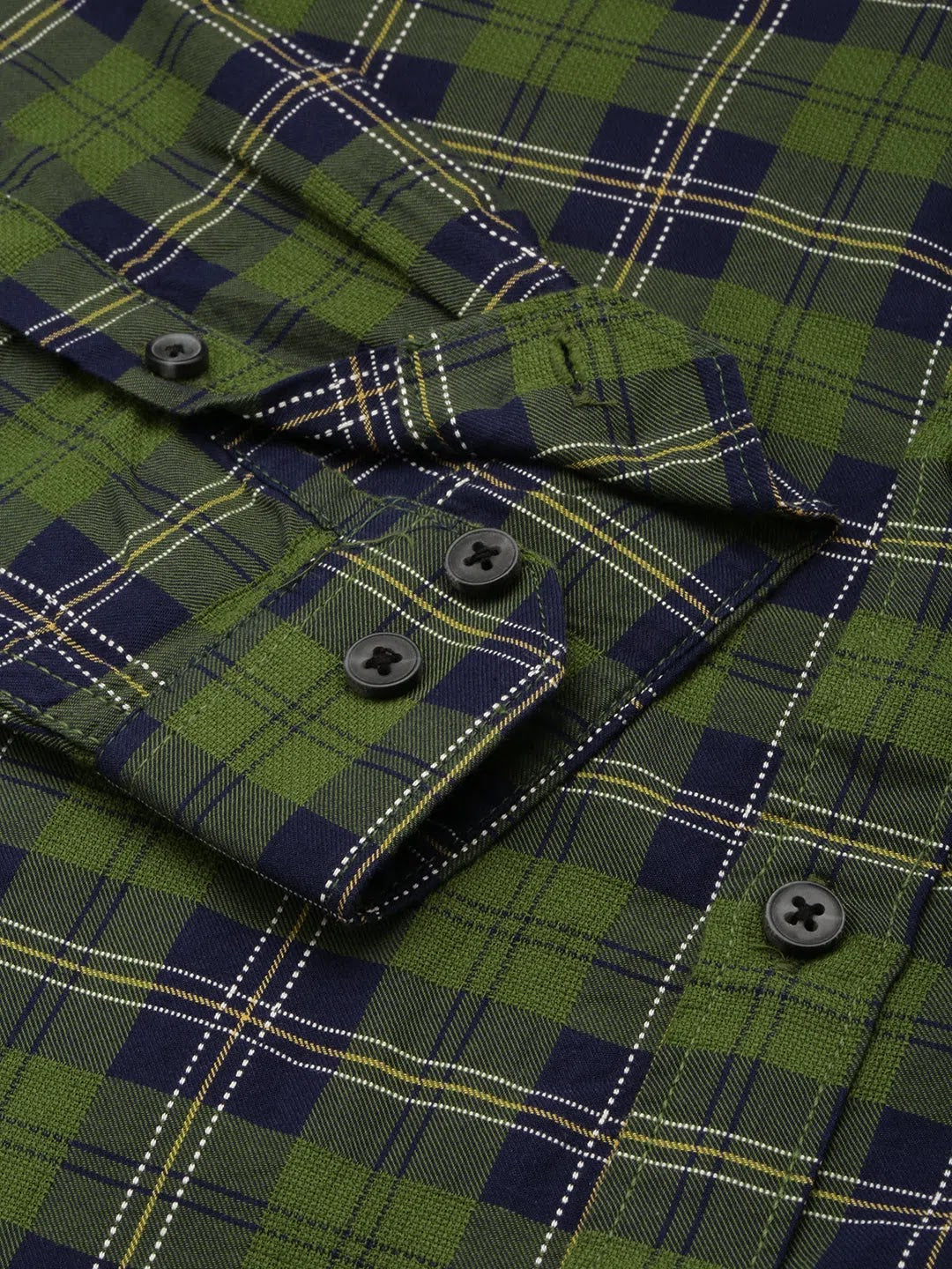 Green Checked Mens Shirt | DesiQlo Casual Cotton Shirts