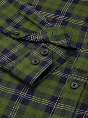 Men Green Checked Casual Shirt-DALTONCHECKS-4103-Green