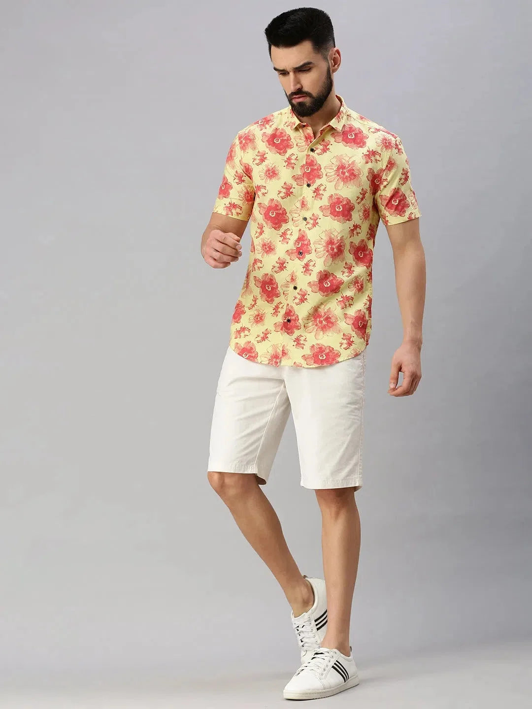 Yellow Solid Mens Cotton Shirt - Casual Summer Shirts