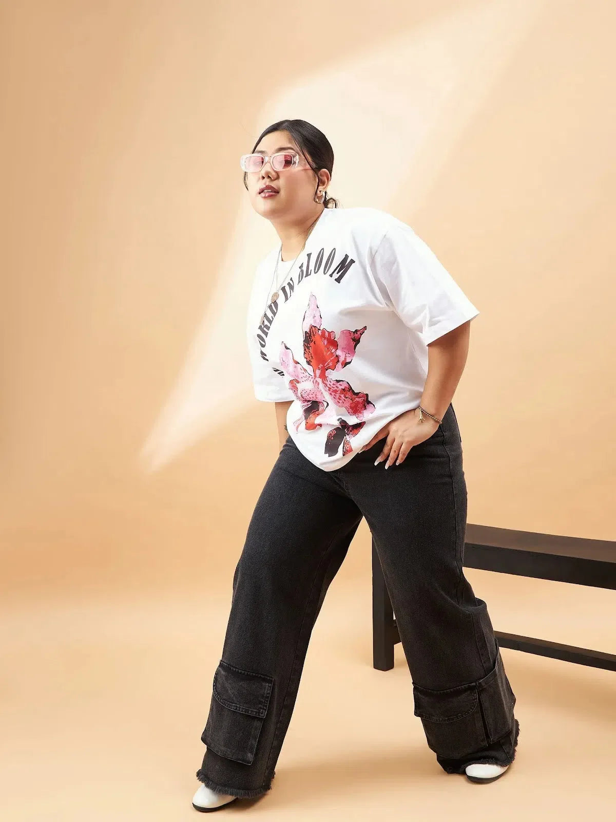 Women's Black Straight Jeans | Blast Hem Pocket Detail