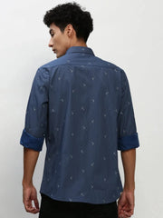 Men Navy Striped Casual Casual Shirts-YAYIN-1585-Navyblue