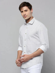 Men White Printed Casual Shirt-TVSPRINT-4855-White