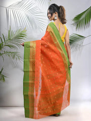 Orange Pure Cotton Tant Saree With Woven Designs-MA51TT43480109