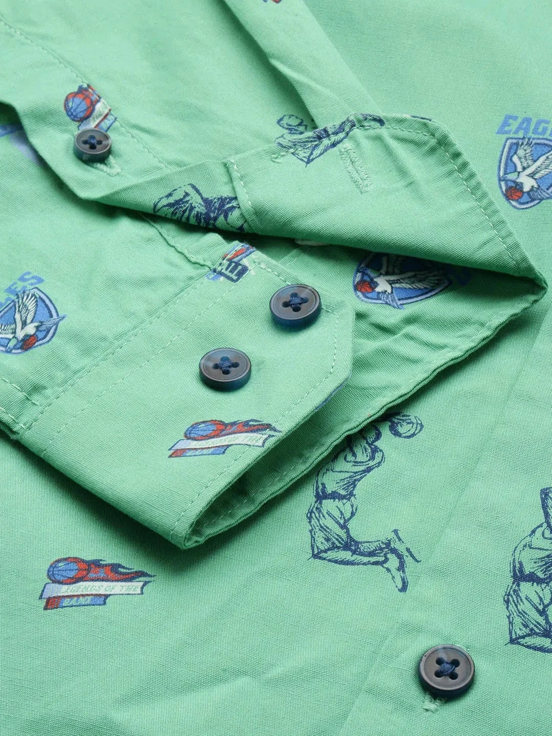Green Printed Mens Shirt - DesiQlo Cotton Casual Shirts