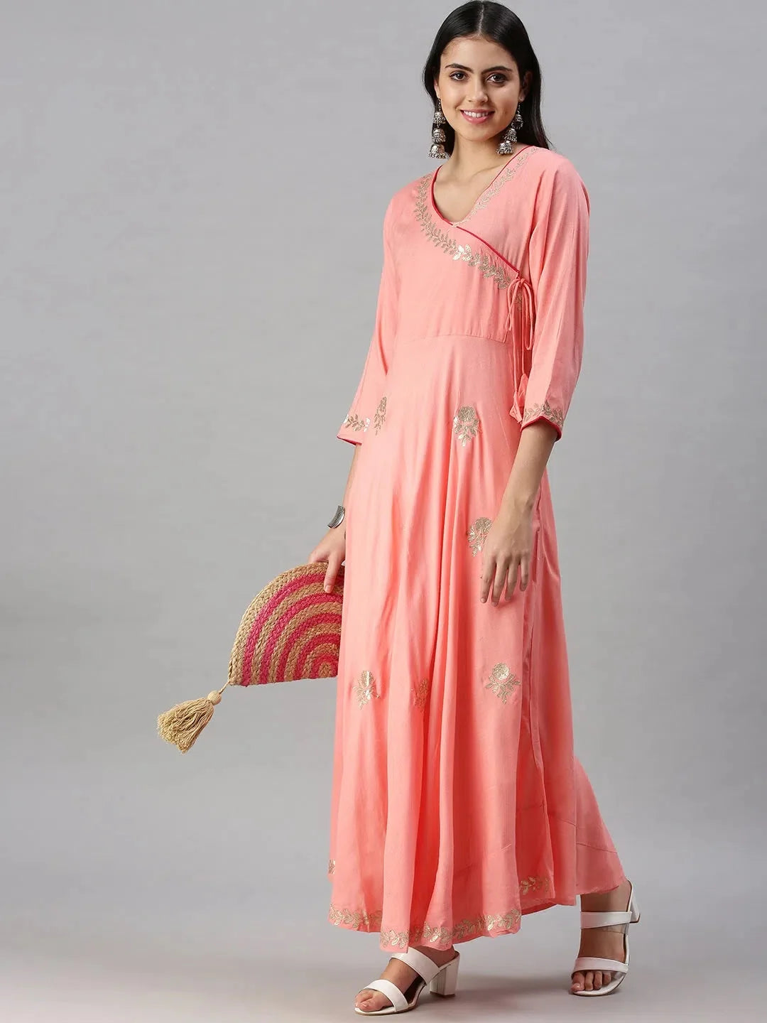 Pink Cotton Anarkali Kurta | Women's Anarkali Kurti Online
