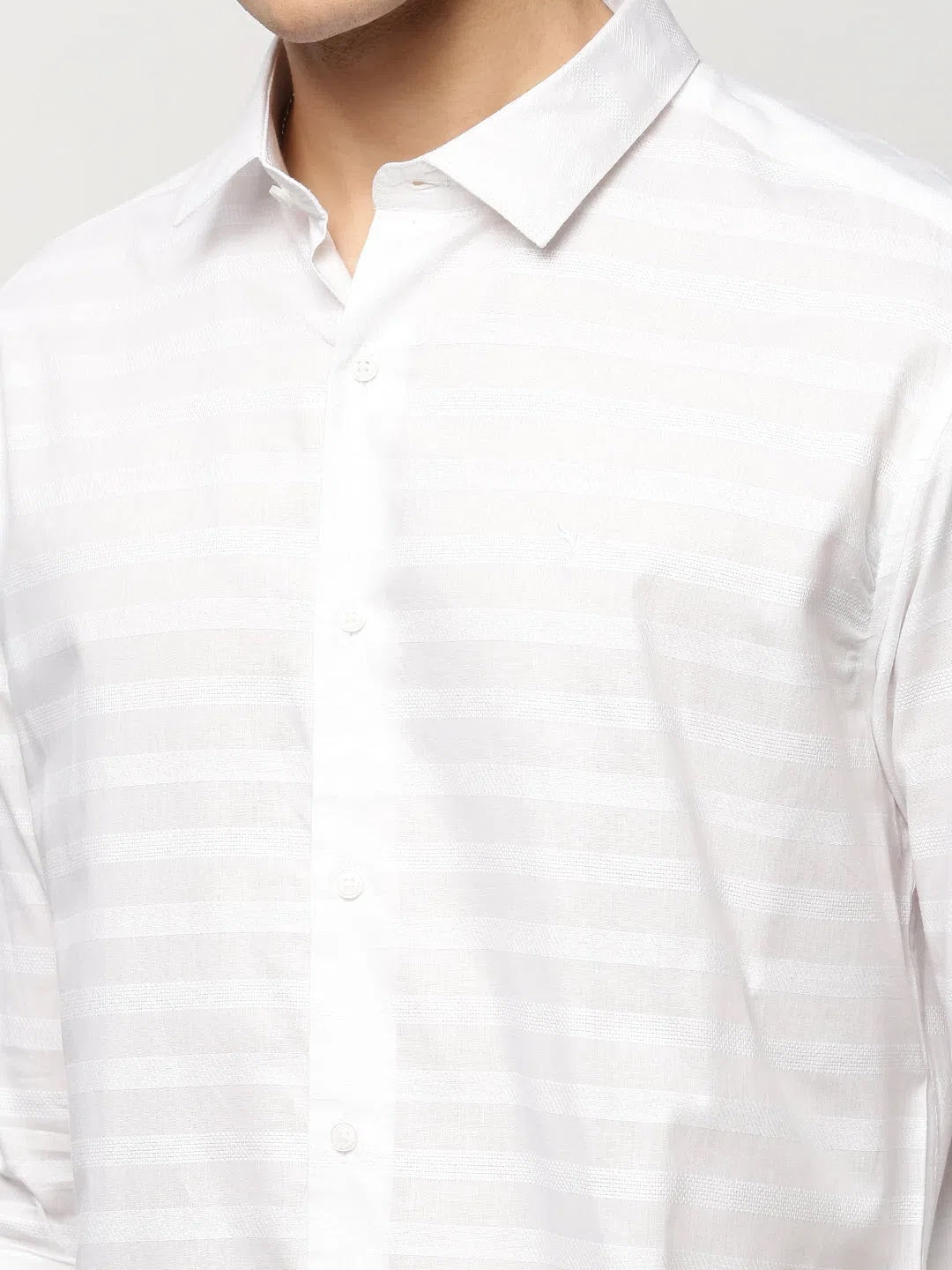 White Striped Mens Shirt | Casual Cotton Shirts
