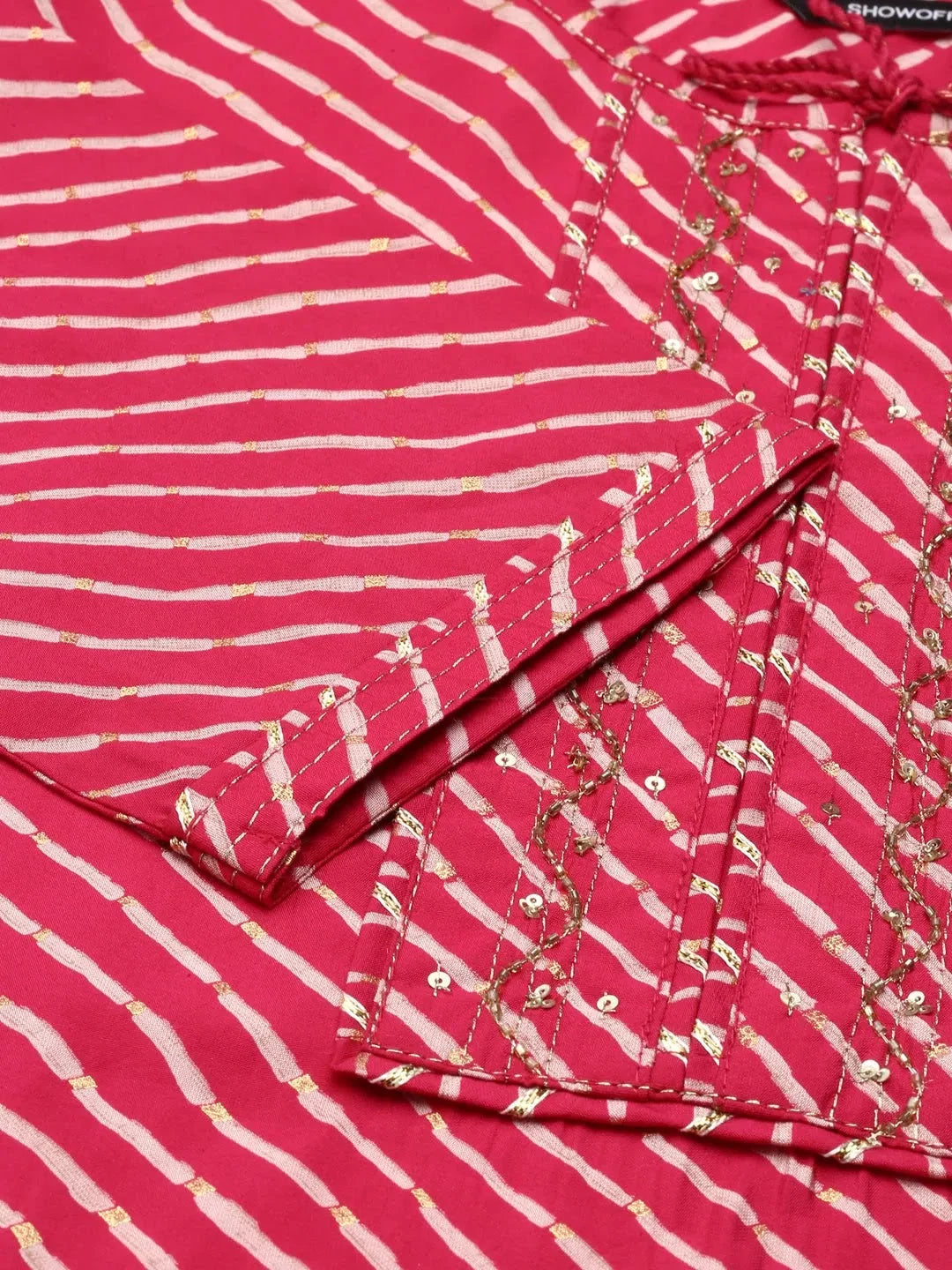 Fuchsia Embellished Cotton Kurti - Women's Indian Kurtas