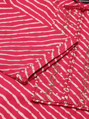 Women's Fuchsia Embellished Straight Kurta-HO-1991-Fuchsia