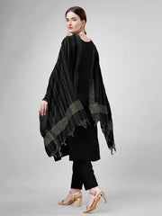 Women Kurta Pant Dupatta Set-1111Black