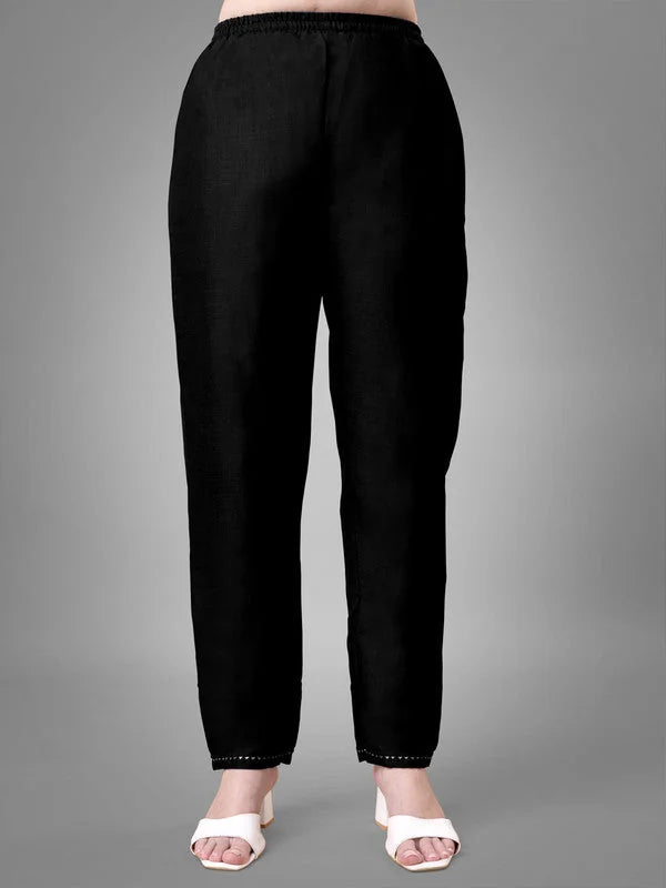 Chic Black Embroidered Cotton Women's Kurta Set with Dupatta