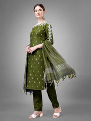 Women Kurta Pant Dupatta Set-MEHENDI1113