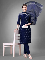 Women Kurta Pant Dupatta Set-NAVYBLUE1113