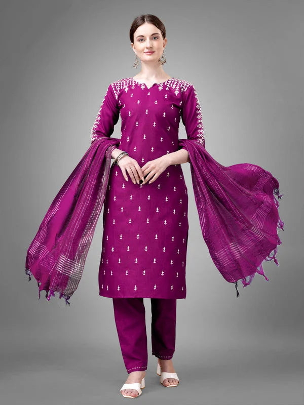 Purple Women's Kurta Set with Dupatta - Indian Kurta Sets
