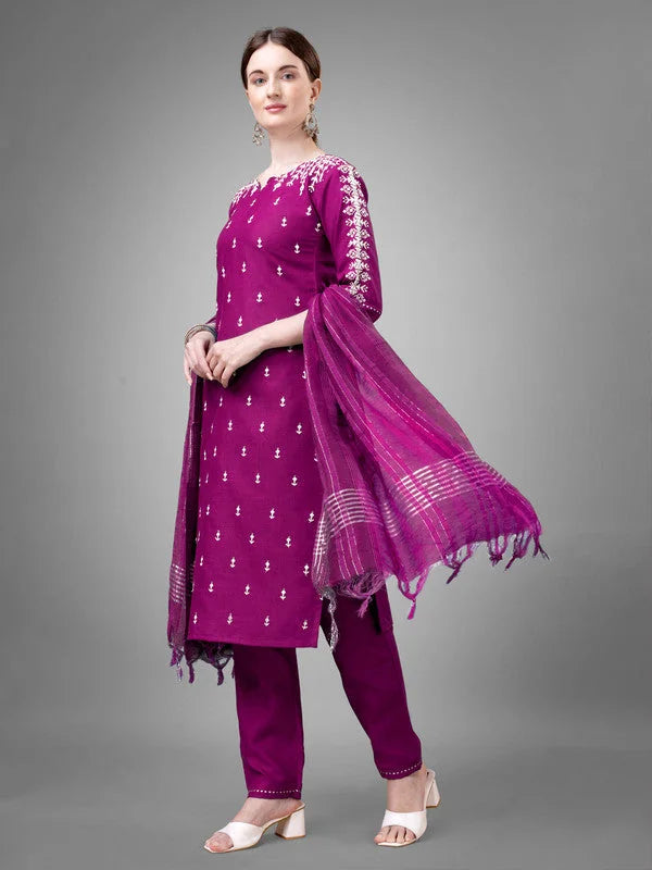 Purple Women's Kurta Set with Dupatta - Indian Kurta Sets