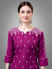 Women Kurta Pant Dupatta Set-PURPLE1113