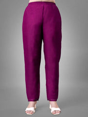 Women Kurta Pant Dupatta Set-PURPLE1113