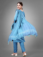 Women Kurta Pant Dupatta Set-SKYBLUE1113