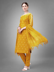 Women Kurta Pant Dupatta Set-YELLOW1113
