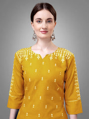 Women Kurta Pant Dupatta Set-YELLOW1113