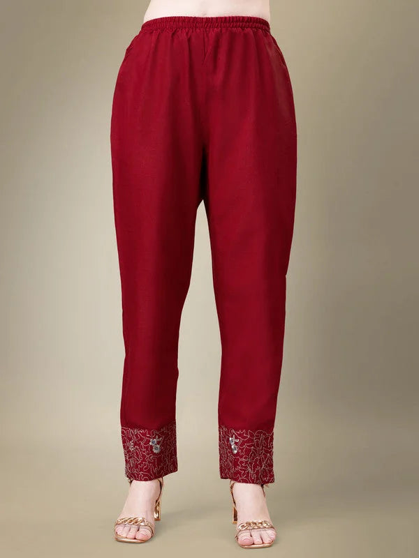 Maroon Women's Kurta Set - Elegant Indian Cotton Kurta Sets