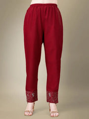 Women Kurta Pant Dupatta Set-MAROON1115