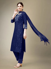 Women Kurta Pant Dupatta Set-NAVYBLUE1115