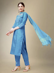 Women Kurta Pant Dupatta Set-SKYBLUE1115
