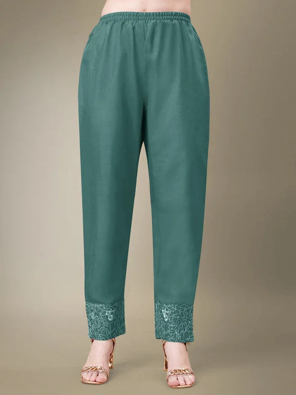 Teal Cotton Kurta Set with Dupatta for Women