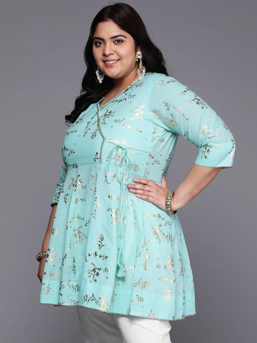 Printed Cotton Tunic Top: Stylish Indian Kurtis for Ladies