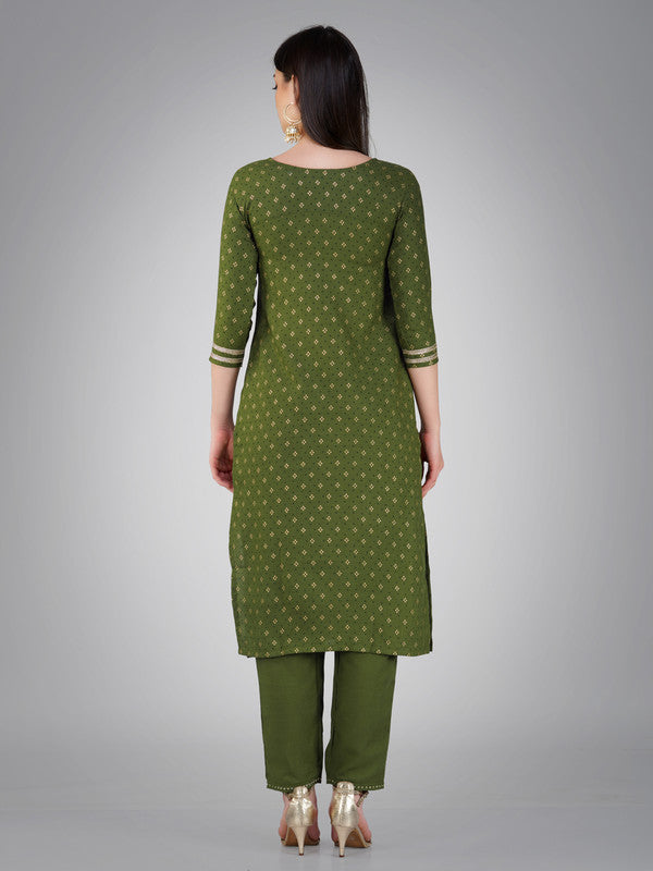 MEHENDI Embroidered Cotton Kurta Set with Dupatta | Women's
