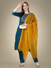 Women Kurta Pant Dupatta Set-MORPICH1117