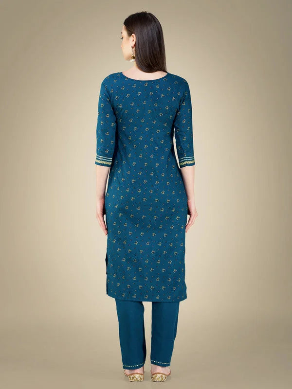 MORPICH Embroidered Cotton Kurta Set with Dupatta for Women
