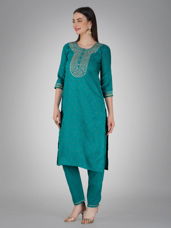 Women's Kurta Pant Dupatta Set - Embroidered Indian Kurta Sets