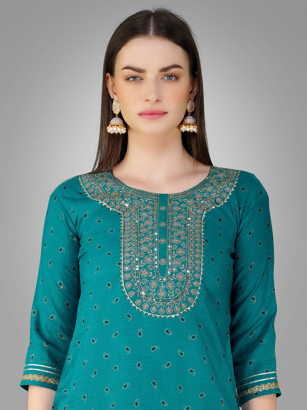 Women's Kurta Pant Dupatta Set - Embroidered Indian Kurta Sets