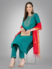 Women Kurta Pant Dupatta Set-RAMA1117
