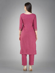 Women Kurta Pant Dupatta Set-WINE1117