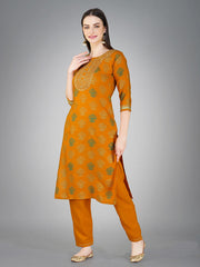 Women Kurta Pant Dupatta Set-YELLOW1117