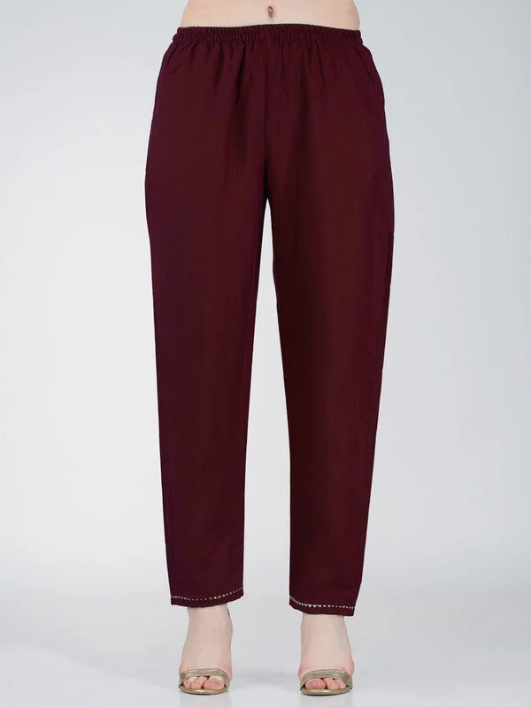 Maroon Cotton Kurta Set with Dupatta | Indian Women's Kurta Sets