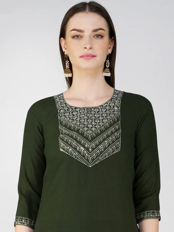 Indian Kurta Sets - Women's Cotton Kurta Set with Dupatta