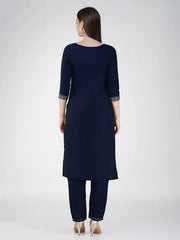 Women Kurta Pant Dupatta Set-1120NAVYBLUE