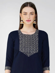 Women Kurta Pant Dupatta Set-1120NAVYBLUE