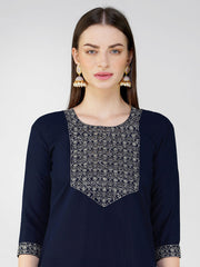Women Kurta Pant Dupatta Set-1120NAVYBLUE
