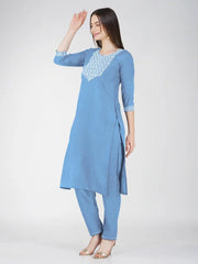 Women Kurta Pant Dupatta Set-1120SKYBLUE