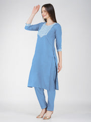 Women Kurta Pant Dupatta Set-1120SKYBLUE