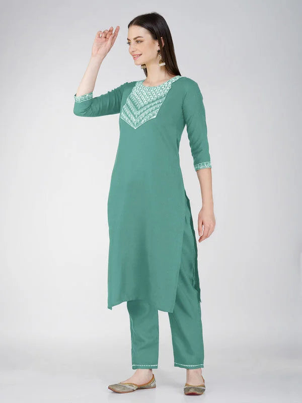 Designer Kurta Sets - Cotton Kurta Set with Dupatta for Women