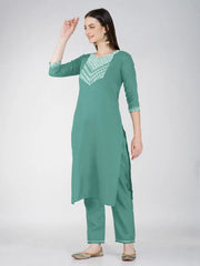 Women Kurta Pant Dupatta Set-1120TEAL