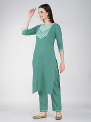 Women Kurta Pant Dupatta Set-1120TEAL